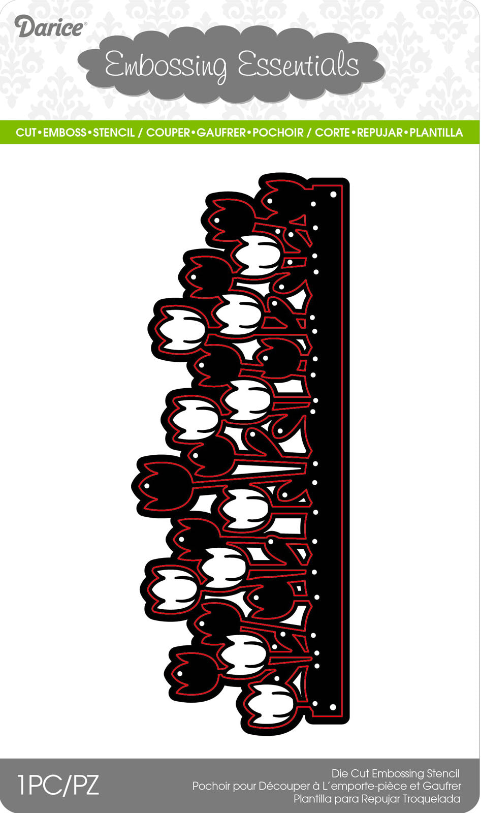 Darice • udstansede stencil tulipaner 142x55mm