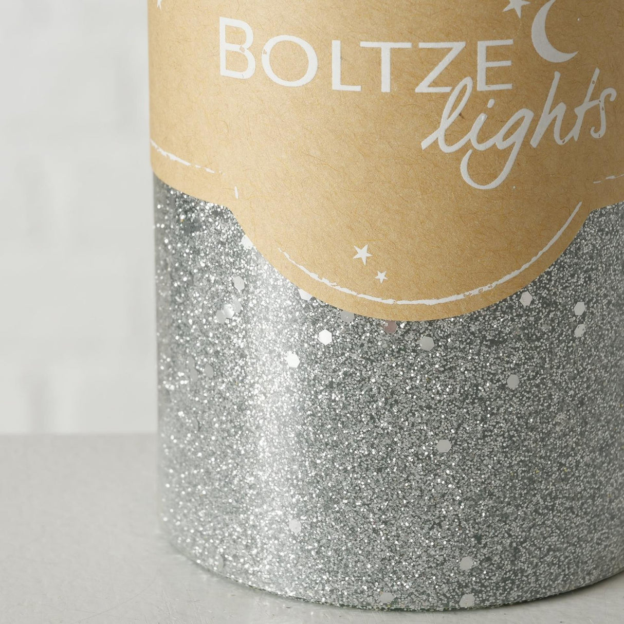 Boltze hjemmesøjlelys mariza ã˜7xh13cm, grå, salviegrøn, sølvfarveblanding