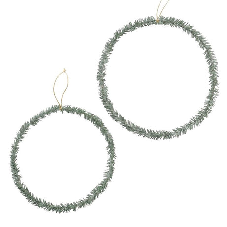 Boltze home deco vedhæng rumba cirkel sæt med 2 glittergrønne dia 27 og 33 cm