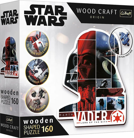 Trefl star wars puslespil i træ - darth vader - 160 brikker - fsc mix.