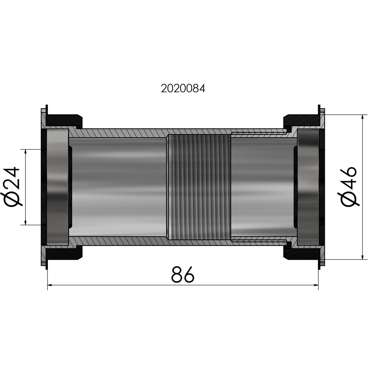 Twist Fit Bottom Breach Elvedes til BB386 Shimano 46 x 86 mm