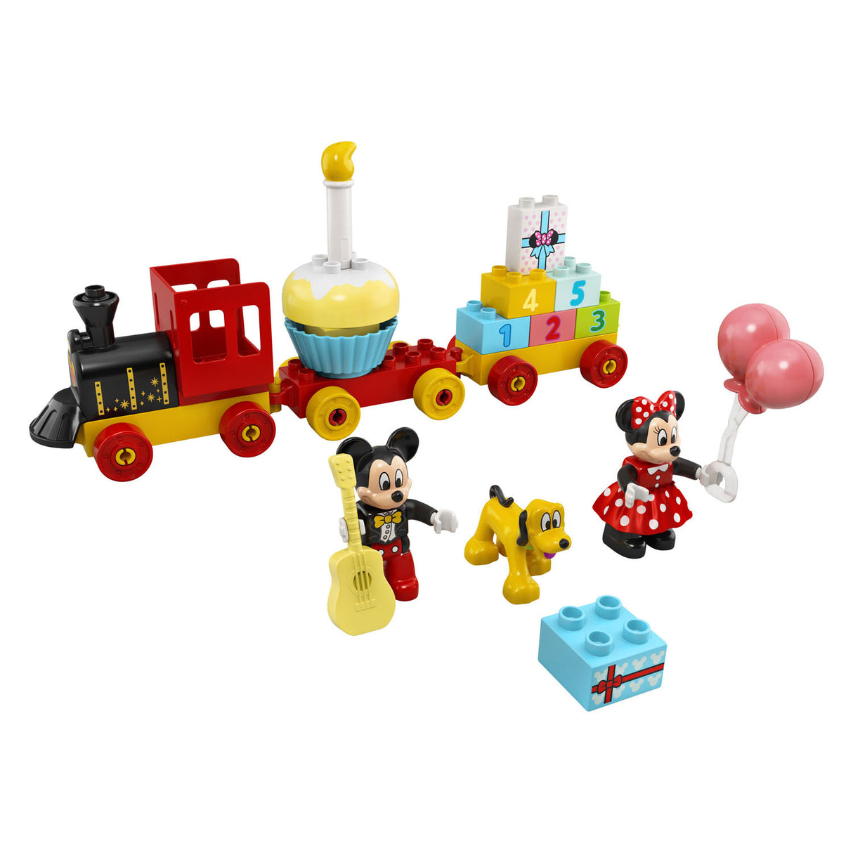 Lego duplo disney mickey minnie fødselsdagstog, bygbart legetøj til småbørn 10941