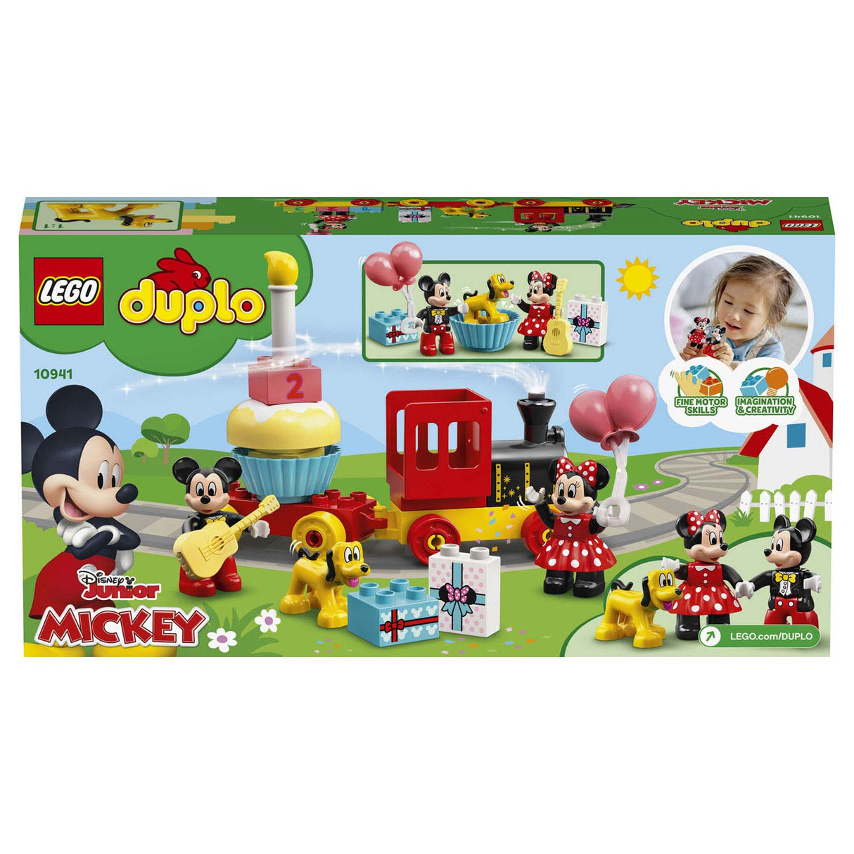 Lego duplo disney mickey minnie fødselsdagstog, bygbart legetøj til småbørn 10941