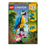 Lego creator 3i1 eksotisk papegøje - frø - fiskedyr legetøjssæt til børn - 31136