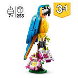 Lego creator 3i1 eksotisk papegøje - frø - fiskedyr legetøjssæt til børn - 31136