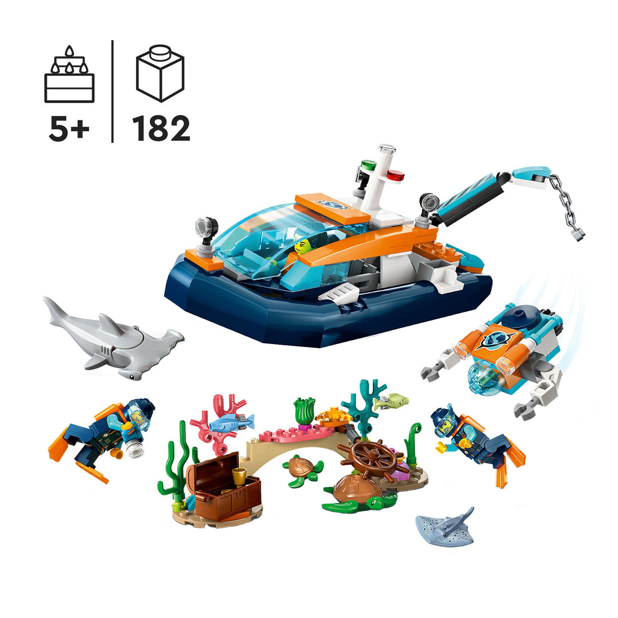 LEGO LEGO CITY 60377 RECONNAISSANCE Diving Boat