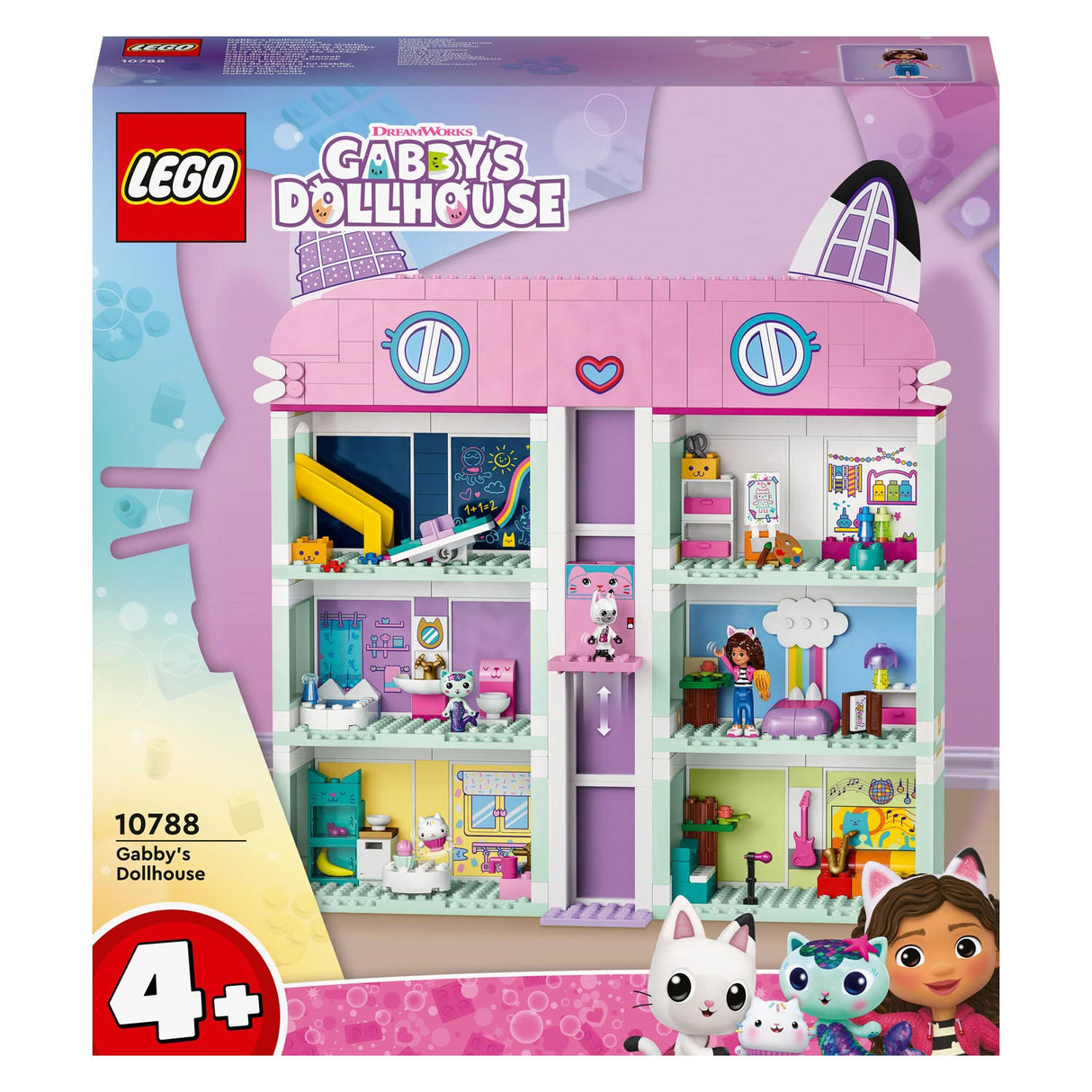 Lego gabbys dukkehus gabbys dukkehuslegetøj legetøj med 4 minifigurer og tilbehør til børn 4+ - 10788