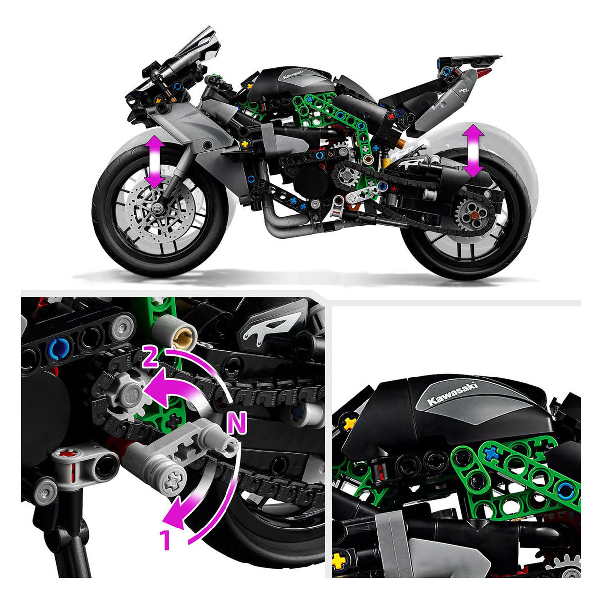 Lego Technic Kawasaki Ninja H2R Motorcykel - 42170