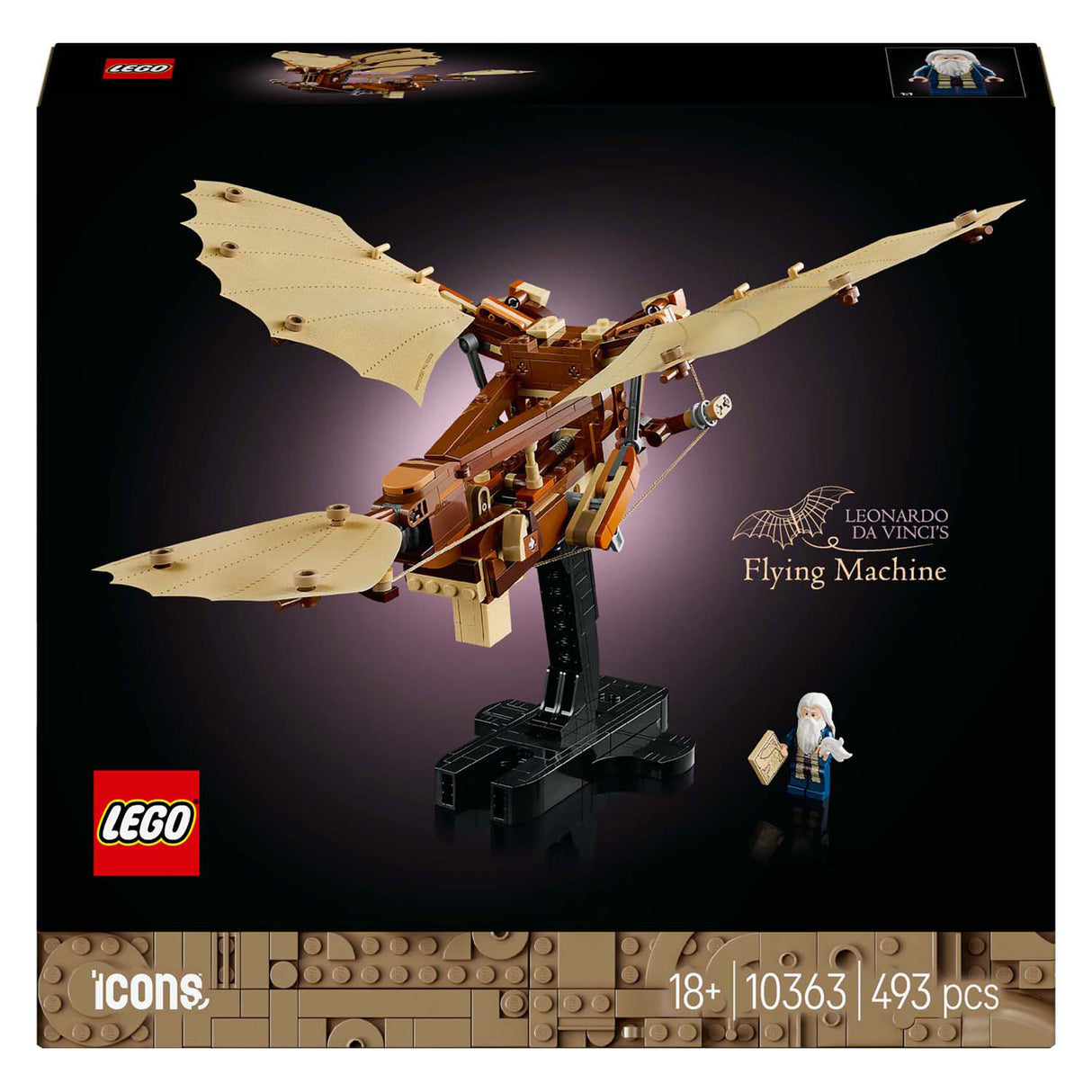 Lego-ikoner leonardo da vincis flyvemaskine - 10363