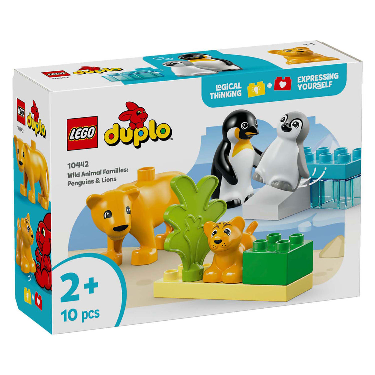Lego duplo by 10442 familier af vilde dyr: pingviner og løver