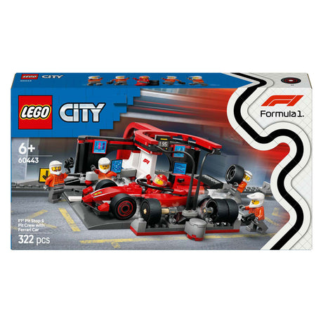 Lego city f1 pitstop og pitbesætning med ferraribil - 60443