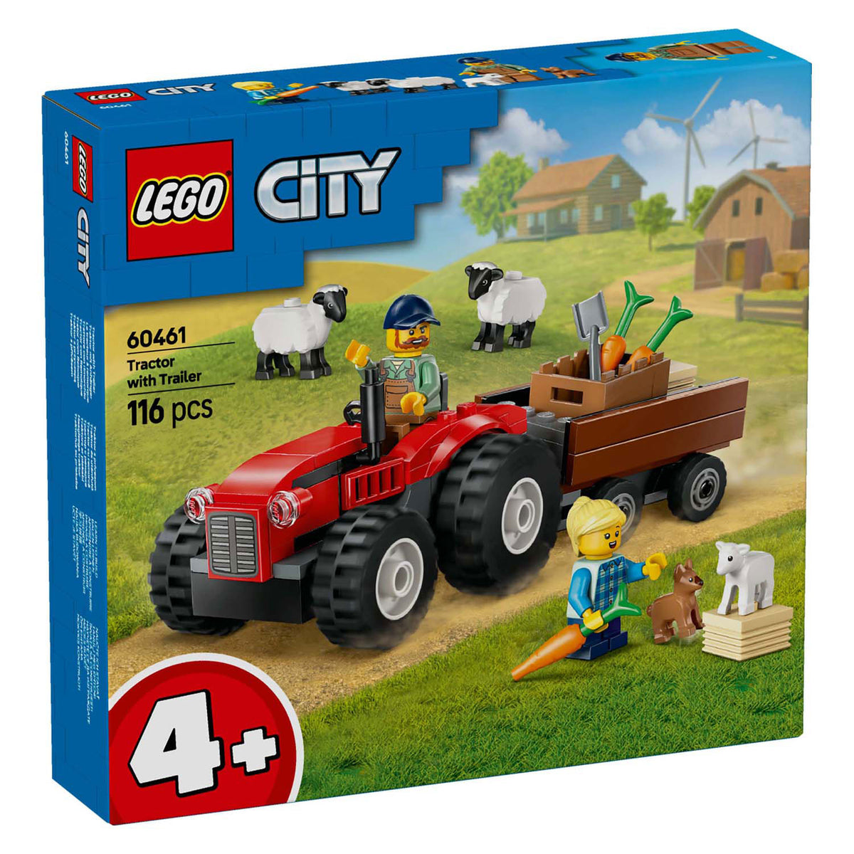 Lego city 60461 rød traktor med trailer og får
