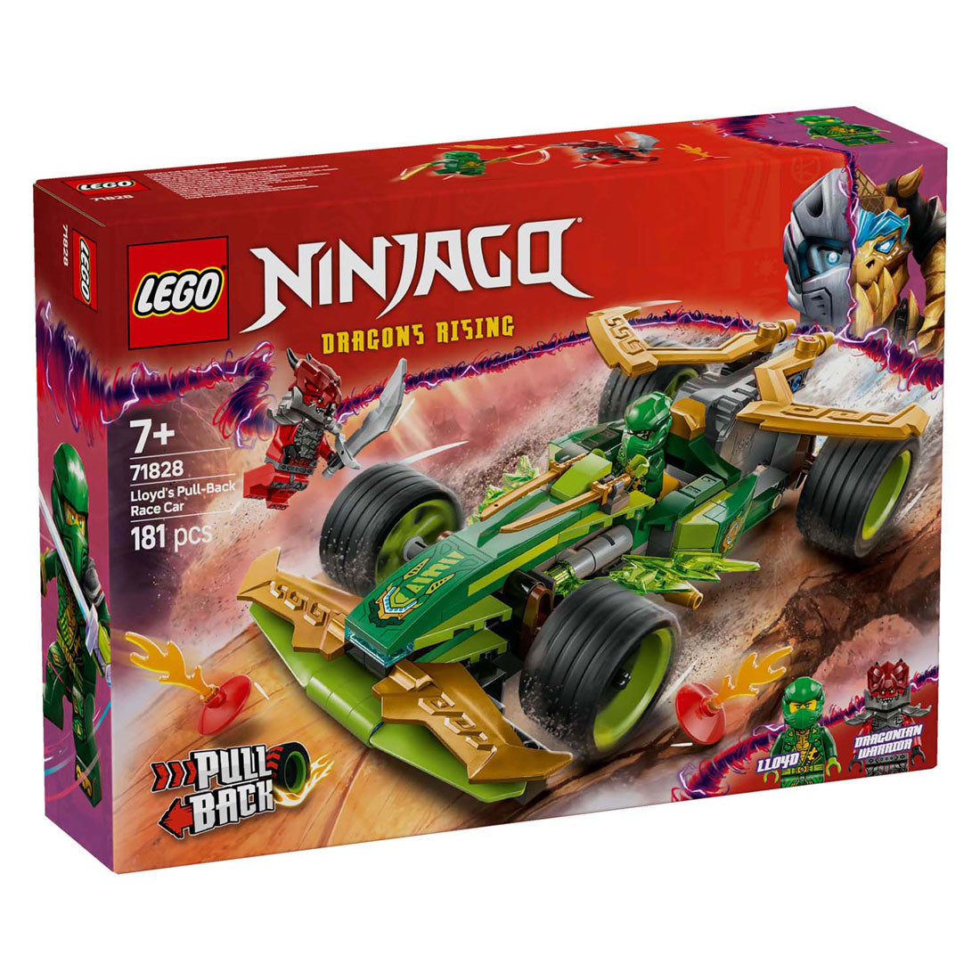 Lego ninjago 71828 lloyds pull back racerbil