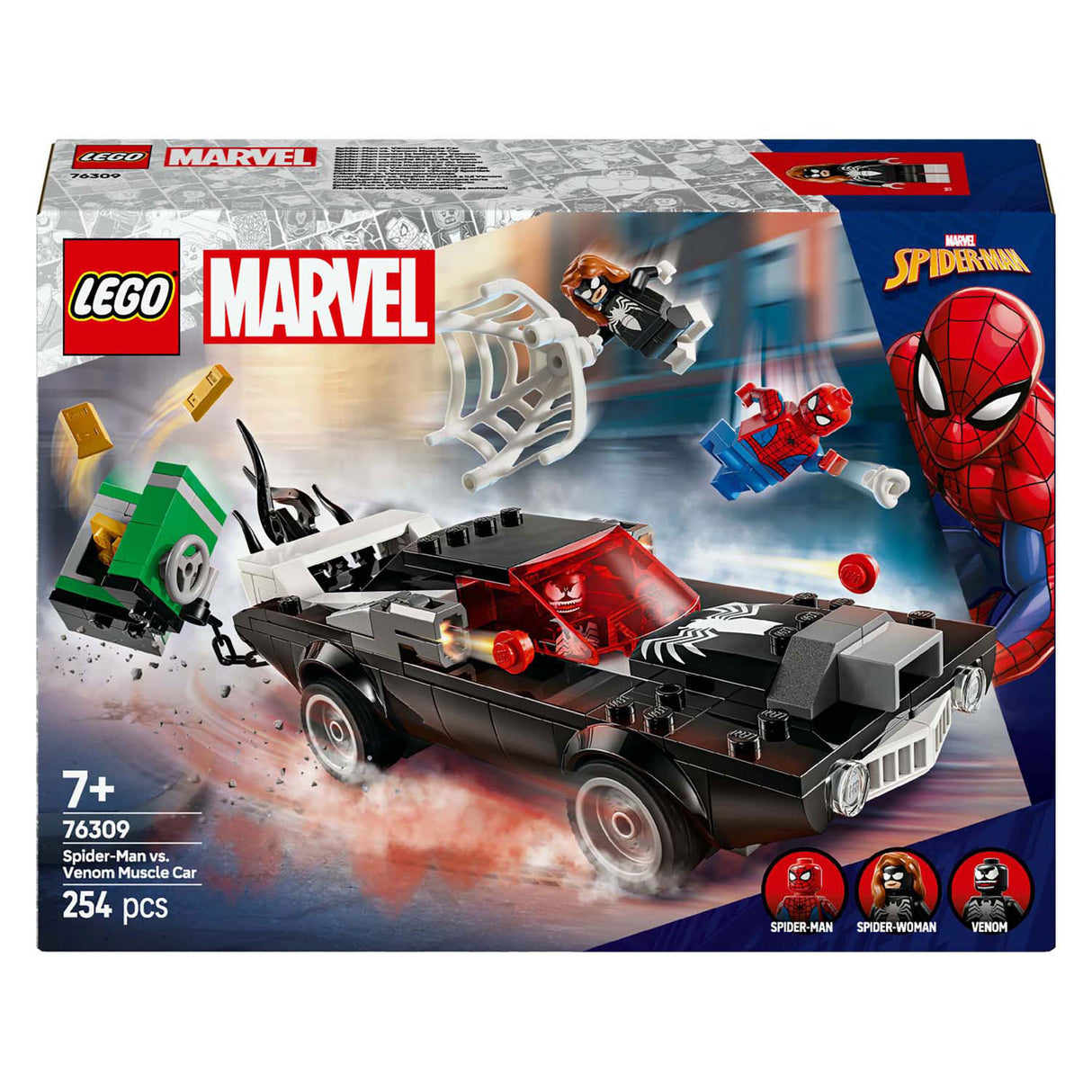 Lego® marvel spider-man vs. venoms klassiske bil - 76309