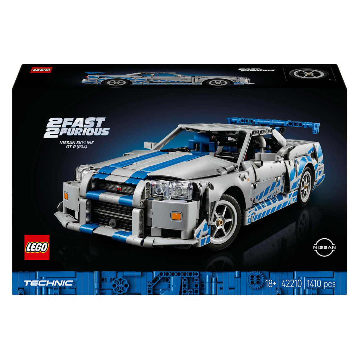 Lego ® Technic 2 Fast 2 Furious Nissan Skyline GT-R (R34) bil - 42210