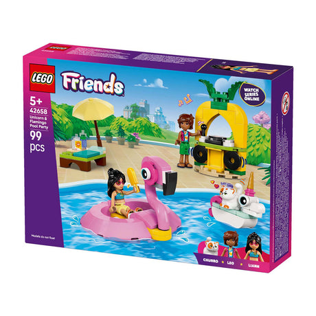 Lego friends 42658 poolparty med flamingo og enhjørning