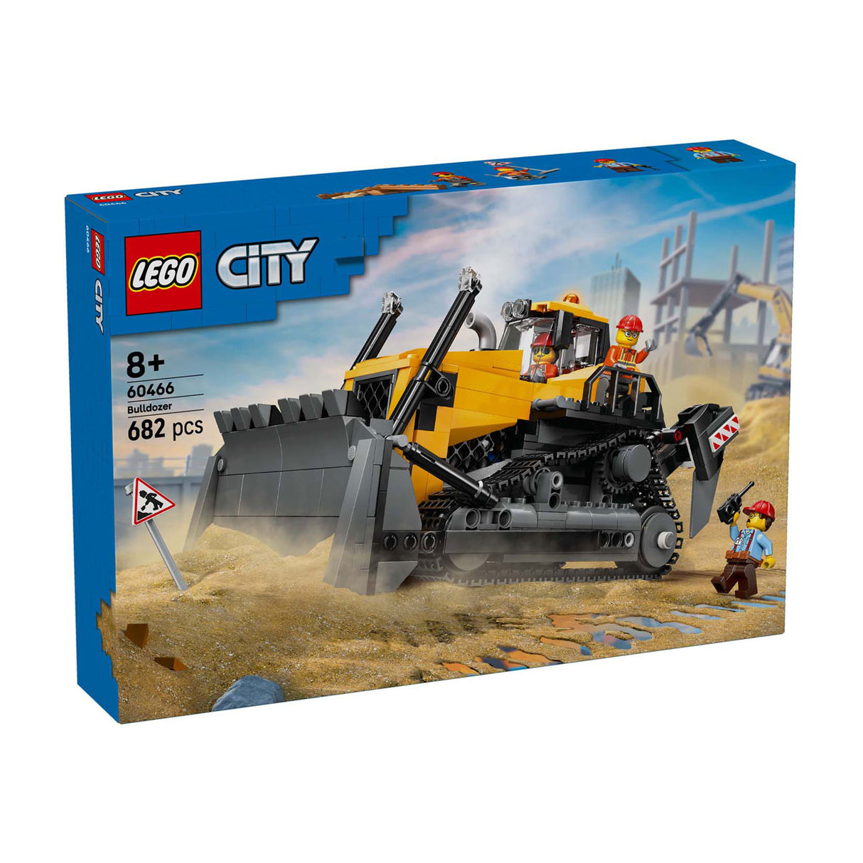 Lego ® city gul bulldozer, byggepladskøretøj - 60466