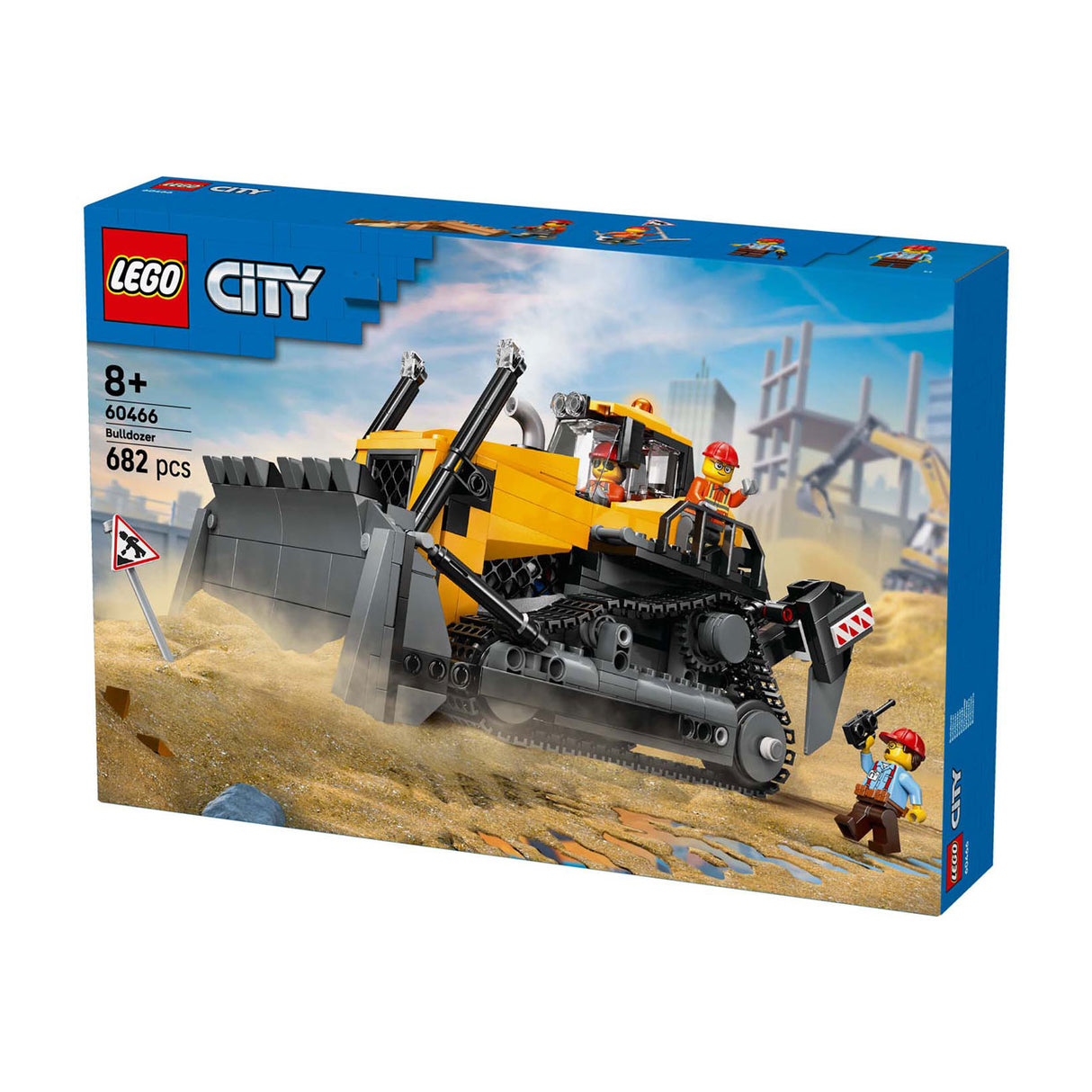 Lego ® city gul bulldozer, byggepladskøretøj - 60466
