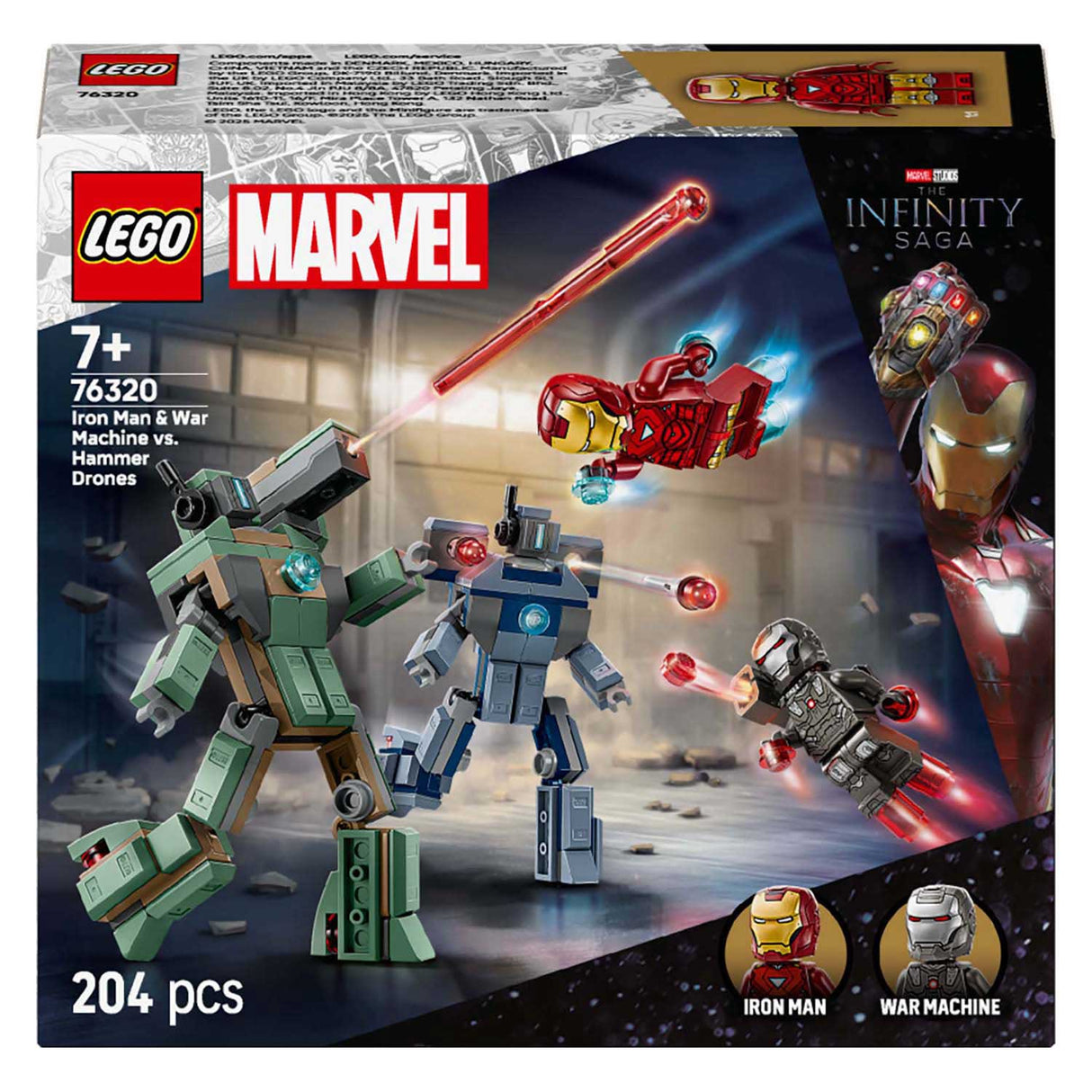 Lego ® ǀ marvel jernmand og krigsmaskine vs. hammerdroner - 76320