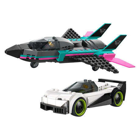 Lego city store køretøjer 60489 jetfly vs. sportsvogn