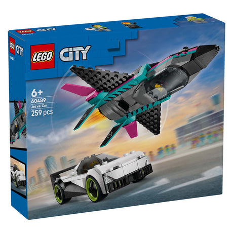 Lego city store køretøjer 60489 jetfly vs. sportsvogn