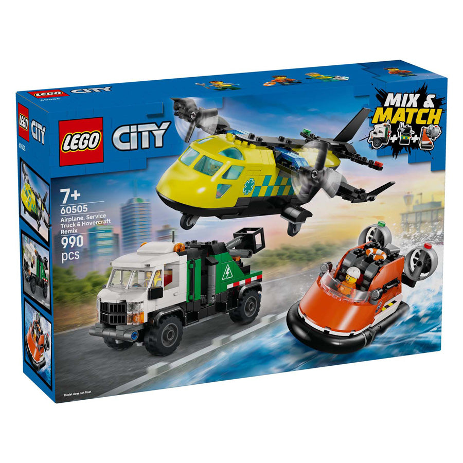Lego city store køretøjer 60505 fly, servicekøretøj og hovercraft remix