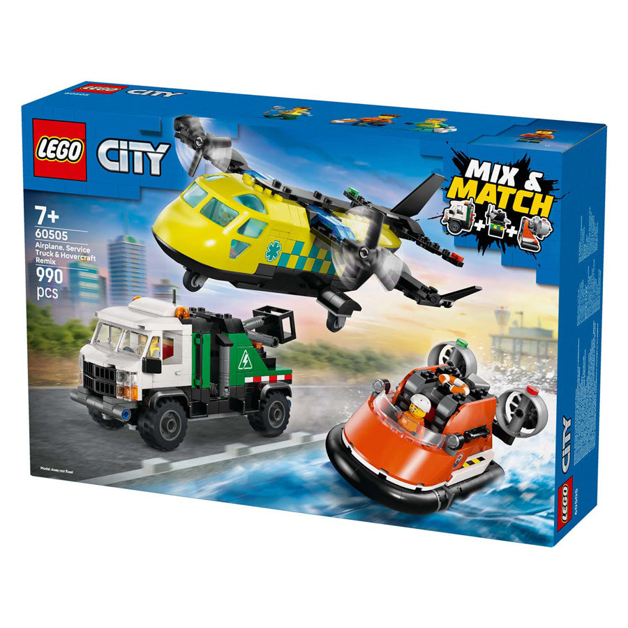 Lego city store køretøjer 60505 fly, servicekøretøj og hovercraft remix