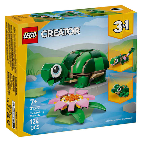Lego ® creator 3-i-1 skildpadde med åkande - legetøjsmodel - omdannes til en kamæleon eller frø - 31377
