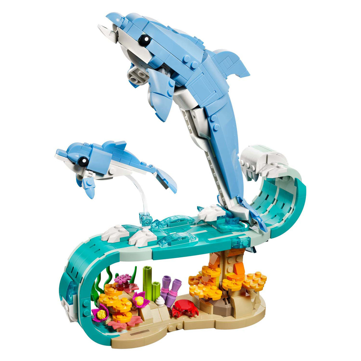 Lego ® creator 3i1 havdyr: smukke delfiner - genopbygget til en søhest eller krabbe - 31385