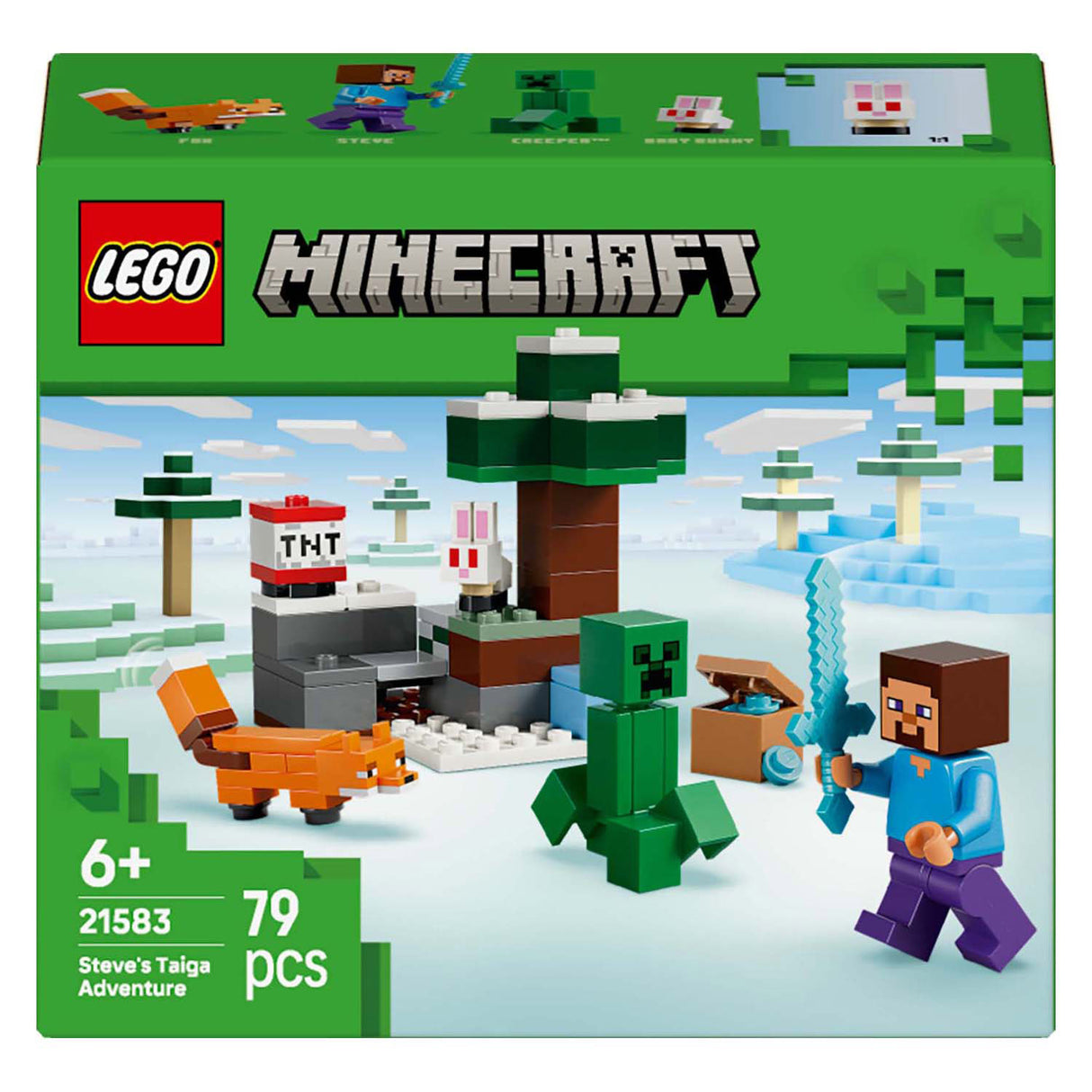 Lego Minecraft Steve's Taiga Adventure-videospilbyggesæt til børn - 21583