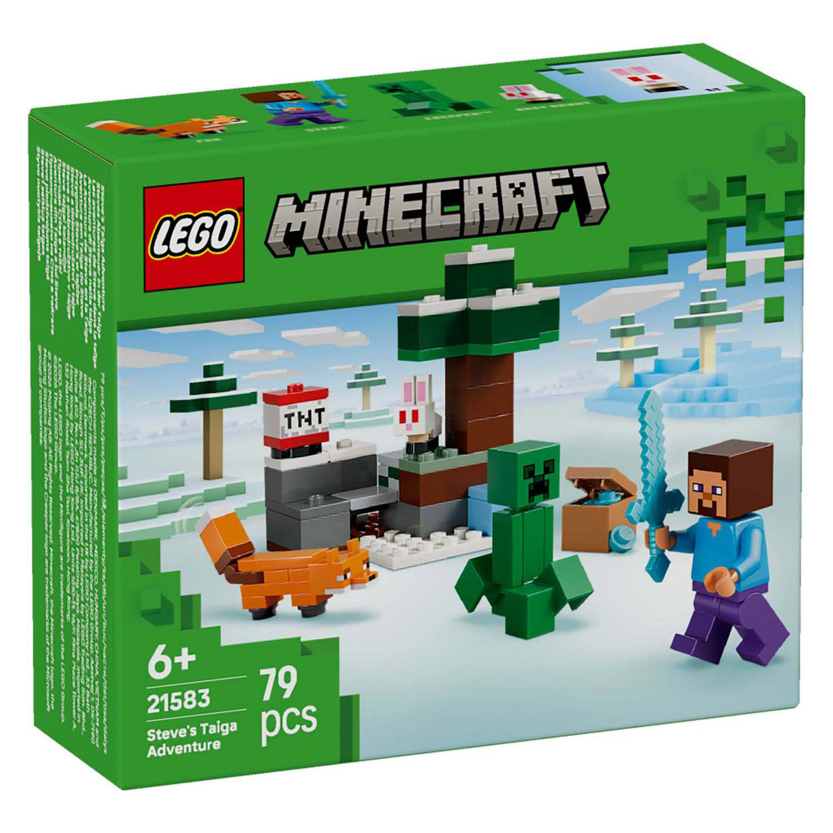 Lego Minecraft Steve's Taiga Adventure-videospilbyggesæt til børn - 21583