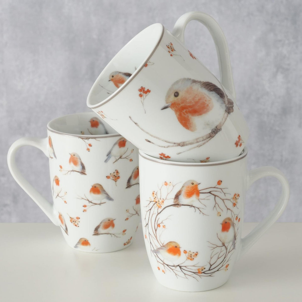 Boltze home kop rubin robin 330ml porcelæn