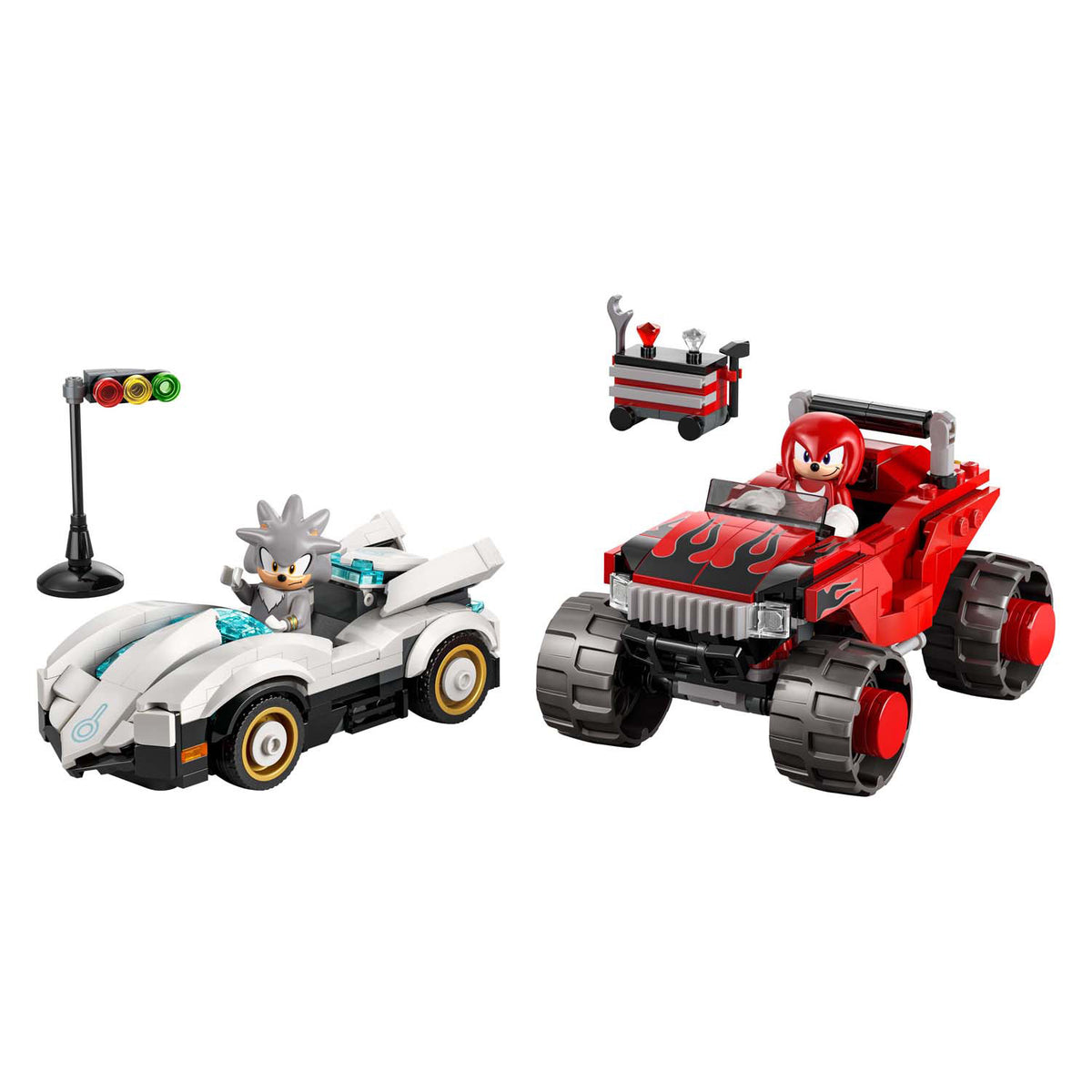 Lego Sonic the Hedgehog 77118 Silvers Car vs. knuckles' monstertruck