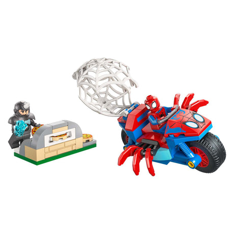Lego marvel - spidey på sin motorcykel vs. rhino byggelegetøj (11206)