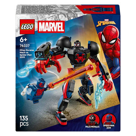 Lego marvel superhelte - miles morales mecha vs. spider-man 2099 byggelegetøj (76337)