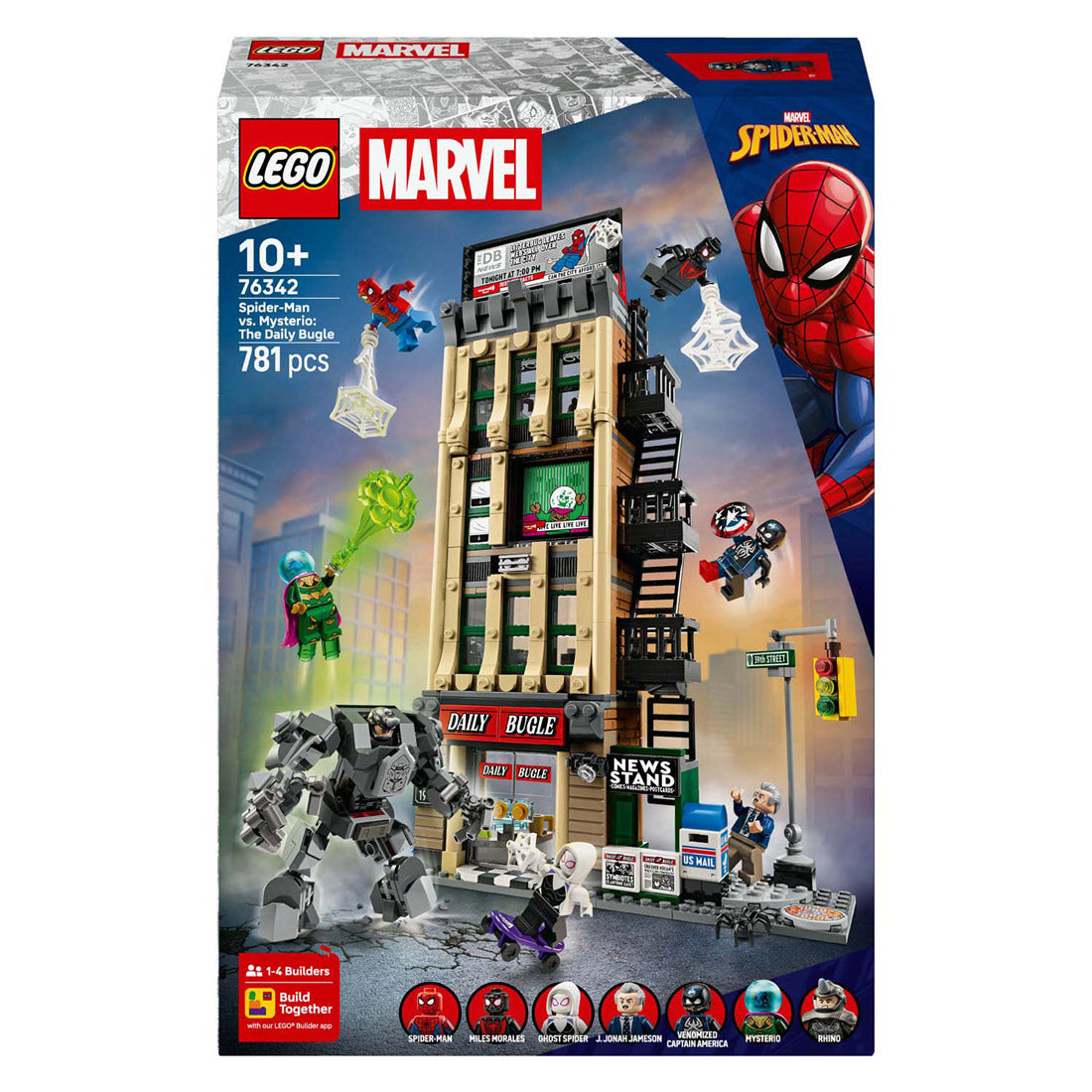 Lego superhelte 76342 marvel spider-man vs. mysterio: den daglige bugle
