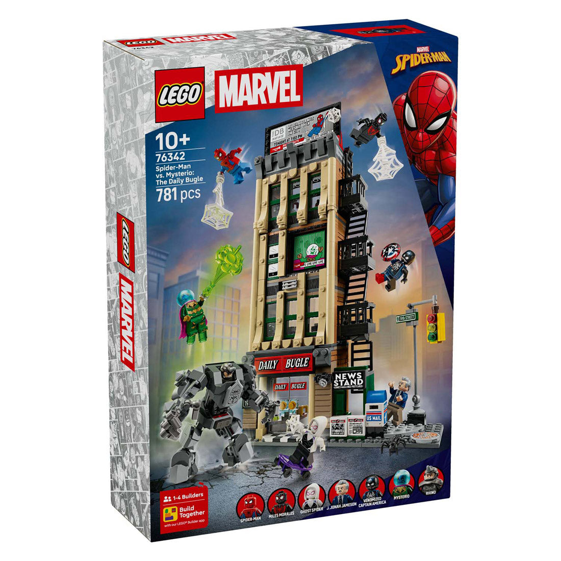 Lego superhelte 76342 marvel spider-man vs. mysterio: den daglige bugle