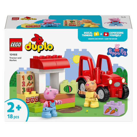 Lego Duplo Peppa Pig Traktor og Market Stall Dyrelegetøj til småbørn - 10468