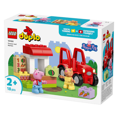 Lego Duplo Peppa Pig Traktor og Market Stall Dyrelegetøj til småbørn - 10468