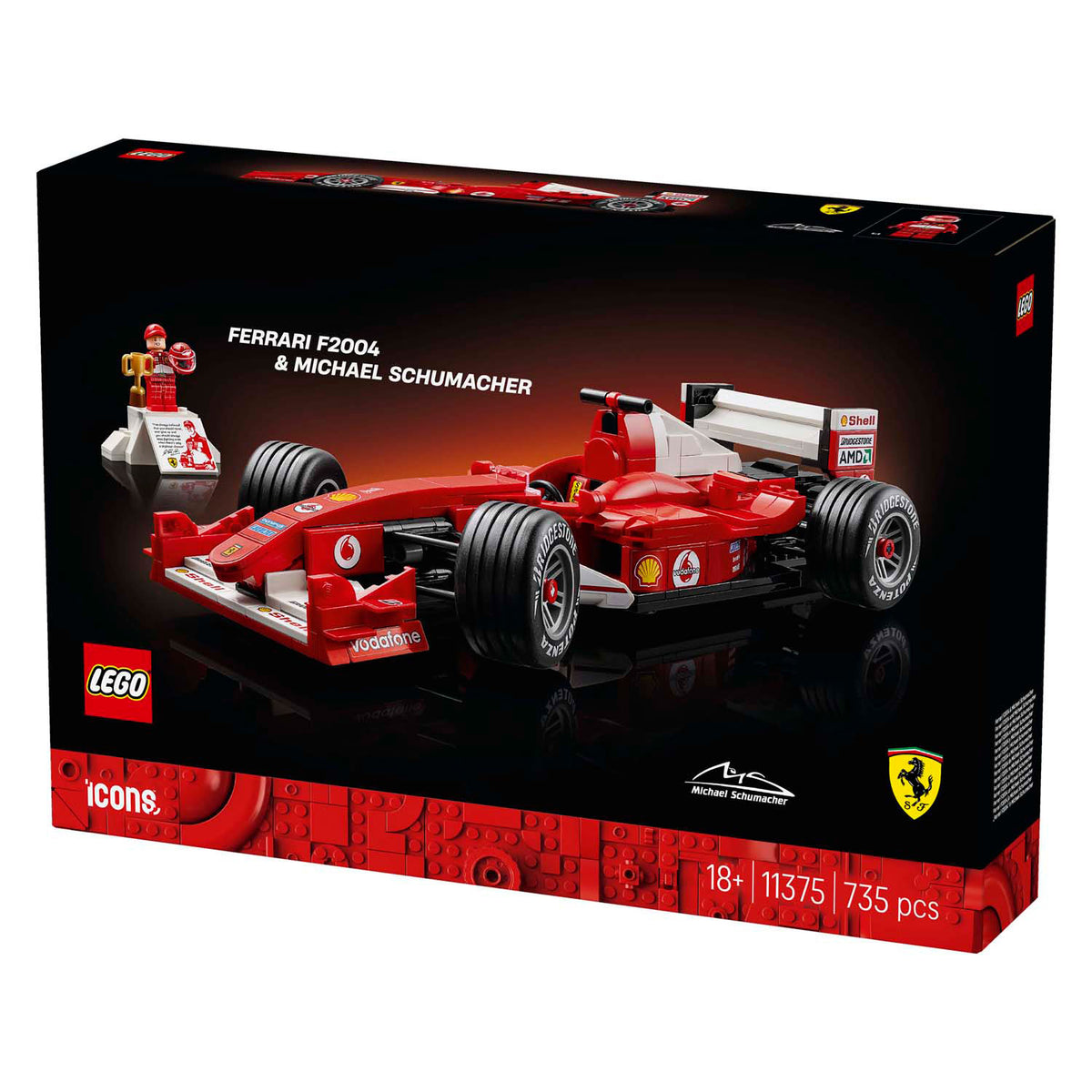 Lego-ikoner Ferrari F2004 og Michael Schumacher - 11375