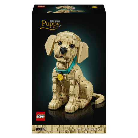 Lego ® ikoner golden retriever hvalp - dekorativ dyrefigur - byggesæt til voksne - 11384