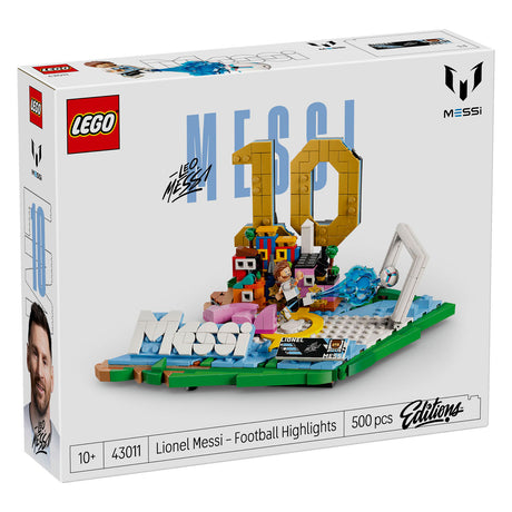 Lego editions lionel messi – fodbold højdepunkter byggesæt og børneværelse dekoration - 43011