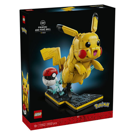Lego pokémon pikachu en pokéball bouwpakket voor volwassenen en woondecoratie - 72152