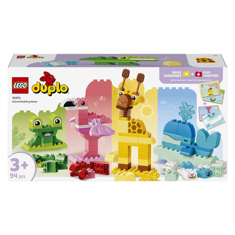 Lego Duplo dyrebyggespil pædagogisk Montessori-legetøj til børn med dyrefigurer 10472