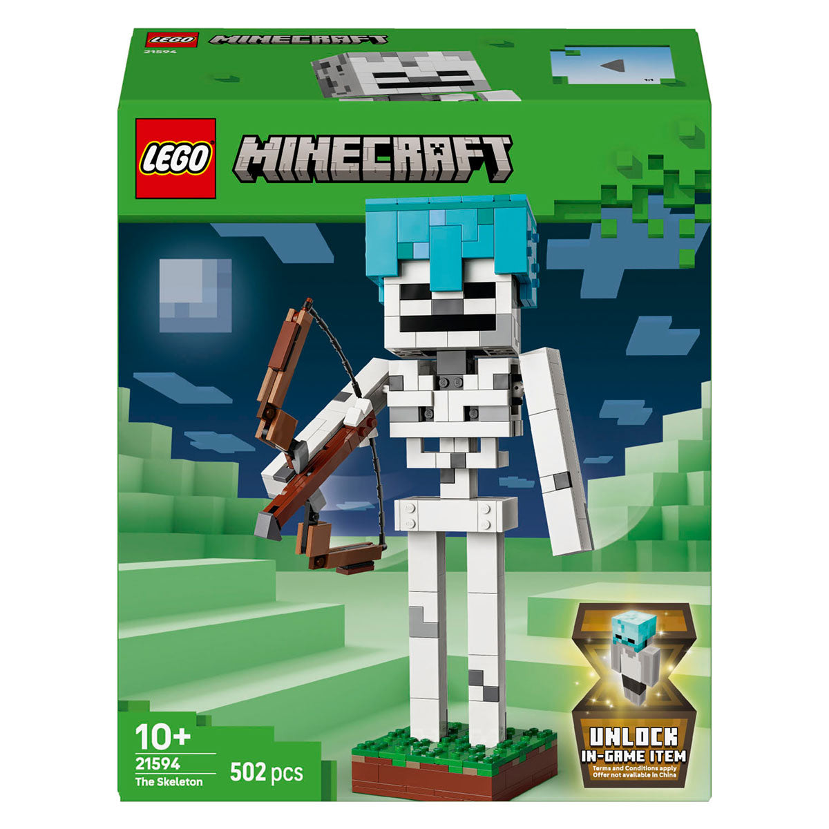 Lego ® Minecraft® skelettet - dekorativt spillelegetøj - modelbyggesæt - gaming merchandise til børn fra 10 år - 21594