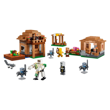 Lego minecraft oproeper dorpsaanval speelgoed voor kinderen met 11 figuren uit de videogame 21596