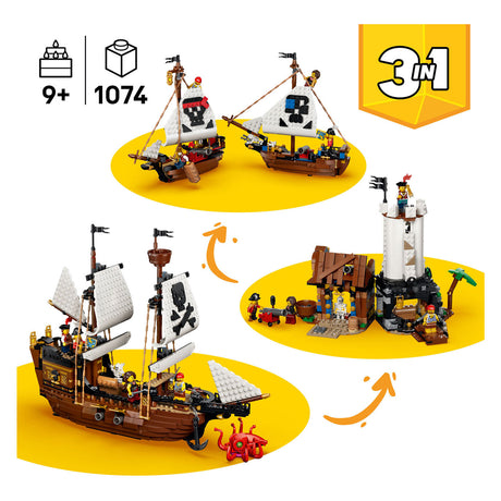 Lego creator 3i1 klassisk piratskib piratbådslegetøj til børn 31387