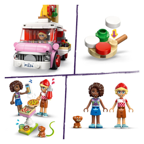 Lego friends pizza lastbil legetøj til børn fra 6 år og derover med 2 figurer 42694