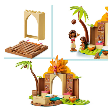Lego ǀ disney vaiana landsbyhus og bådbyggeligt legetøj til børn med dyrefigur 43282