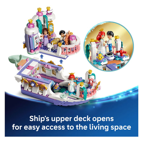 Lego ǀ Disney Princess Ariels Royal Wedding Boat byggesæt til børn med 7 figurer 43299
